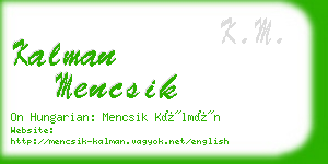 kalman mencsik business card